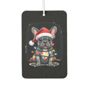 Désodorisant Pour Voiture Chien de Noël Bouledogue Français Xmas Frenchie Ho