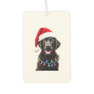 Désodorisant Pour Voiture Chien en pyjama à lumière de sapin de Noël Black L