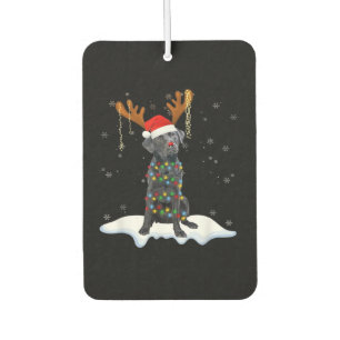 Désodorisant Pour Voiture Chien en pyjama de Noël à lumières de sapin Black
