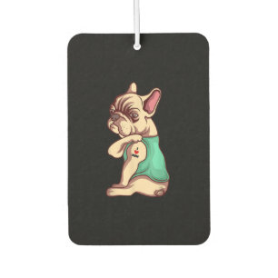 Désodorisant Pour Voiture Chien Français Bulldog I Love Maman Tattoo Lover C