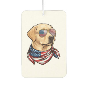 Désodorisant Pour Voiture Chien Lunettes de soleil Bandana Drapeau Usa