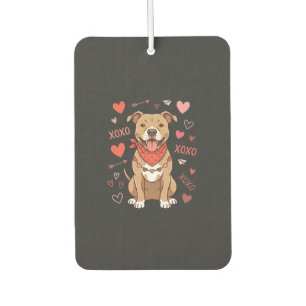 Désodorisant Pour Voiture Chien Pitbull de la Saint-Valentin XOXO Design d'a