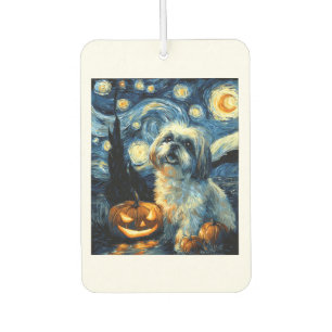 Désodorisant Pour Voiture Chien Shih Tzu mignon Halloween Jack O Lantern Cit