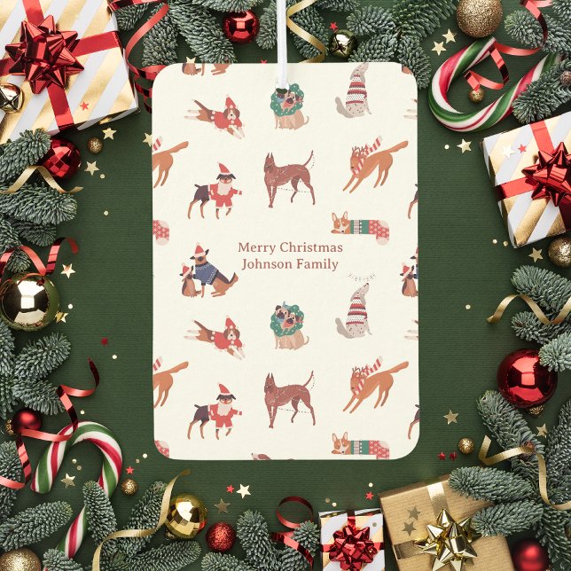 Désodorisant Pour Voiture Chiens de Noël mignons Motif Air Freshener (Créateur téléchargé)