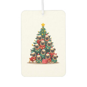 Désodorisant Pour Voiture Chiens Pug Arbre de Noël Mignon Noël (2)