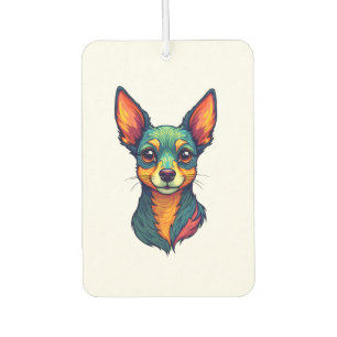 Désodorisant Pour Voiture Chihuahua Peinture Abstraite Couleur Chien Mign
