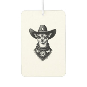 Désodorisant Pour Voiture Chihuahua vintage style cow-boy gravure western D