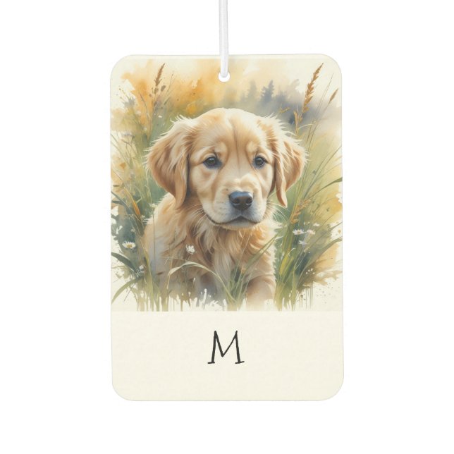 Désodorisant Pour Voiture Chiots Retriever doré (Devant)