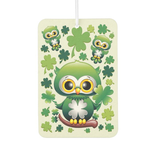 Désodorisant Pour Voiture Chouette bébé mignon St Patrick Cartoon (Devant)