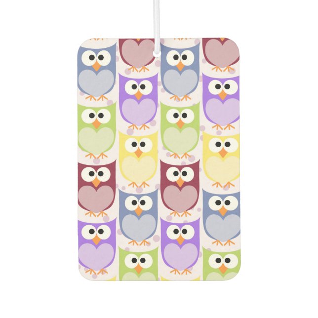 Désodorisant Pour Voiture Chouettes mignonnes, Chouette Motif, Chouettes pou (Devant)