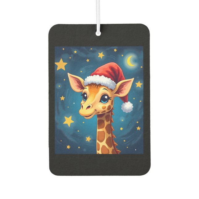 Désodorisant Pour Voiture Christmas Giraffe Santa Hat Starry Night Holiday L (Devant)