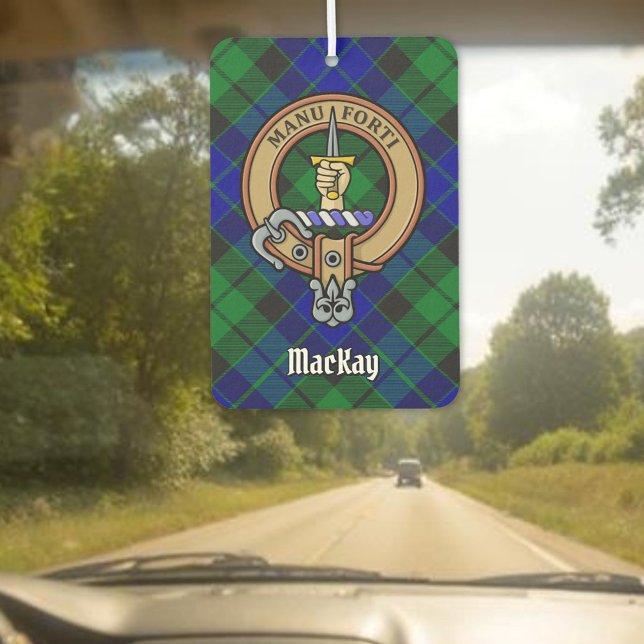Désodorisant Pour Voiture Cimier du clan MacKay sur tartan bleu (Créateur téléchargé)