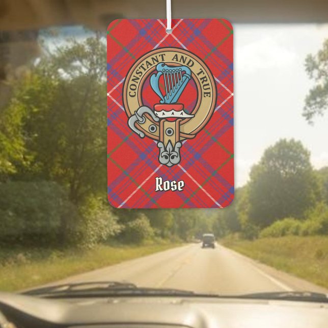 Désodorisant Pour Voiture Cimier Rose de clan sur Tartan (Créateur téléchargé)