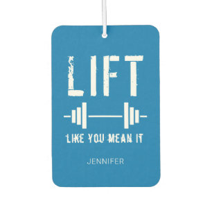 Désodorisant Pour Voiture Citation Blue White Fitness Ascenseur Comme Vous L
