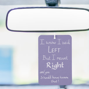 Désodorisant Pour Voiture Citation Manuscrite Violette de l'Argument Drôle d