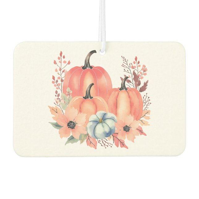 Désodorisant Pour Voiture Citrouille d'aquarelle de automne Boho (Devant)