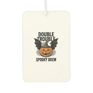 Désodorisant Pour Voiture Citrouille d'Halloween Sorcière Double Trouble Vin