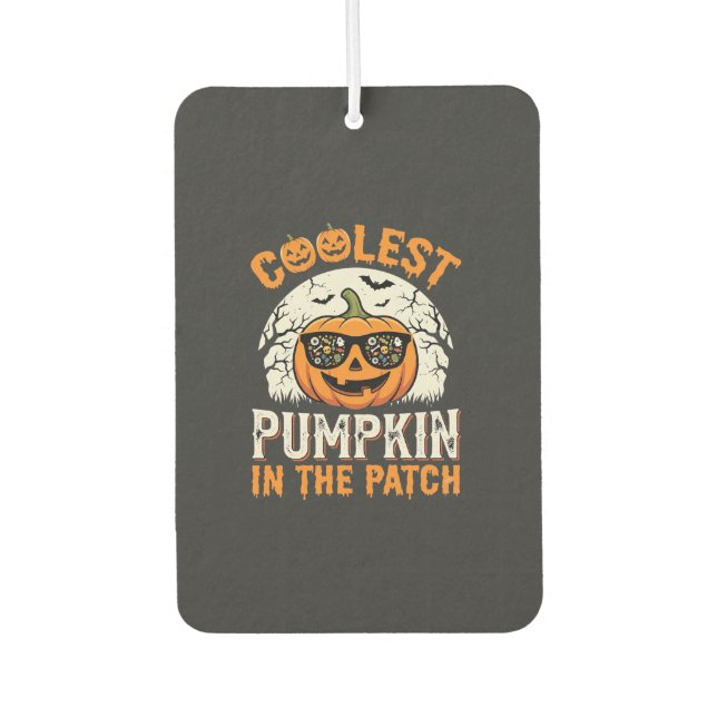 Désodorisant Pour Voiture Citrouille la plus cool d'Halloween dans le patch  (Devant)