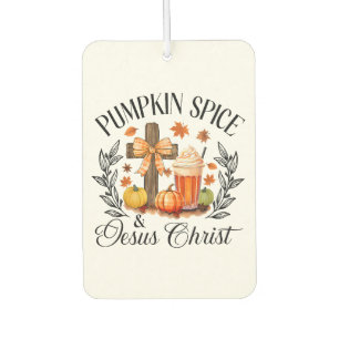 Désodorisant Pour Voiture Citrouille Spice Et Jésus Christ Cross Citrouille