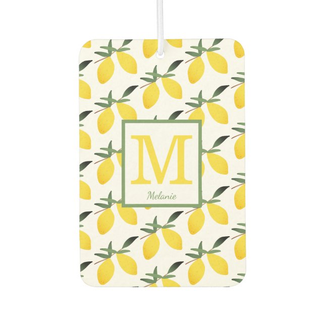 Désodorisant Pour Voiture Citrus citron Nom du monogramme (Devant)