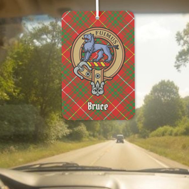 Désodorisant Pour Voiture Clan Bruce Crest sur Tartan (Créateur téléchargé)