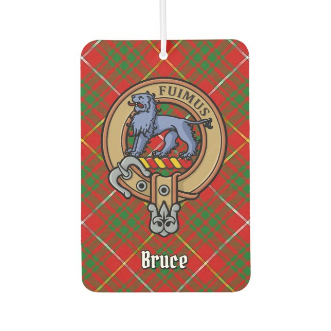Désodorisant Pour Voiture Clan Bruce Crest sur Tartan (Devant)