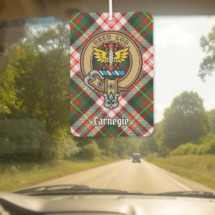 Désodorisant Pour Voiture Clan Carnegie Crest sur la robe Tartan