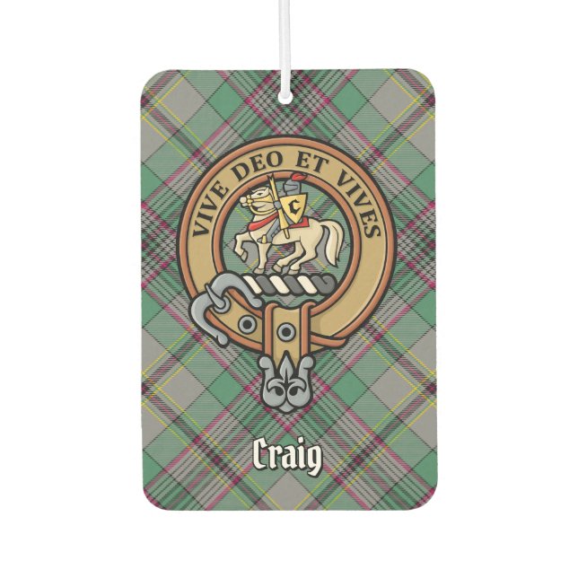 Désodorisant Pour Voiture Clan Craig Crest sur Tartan (Devant)