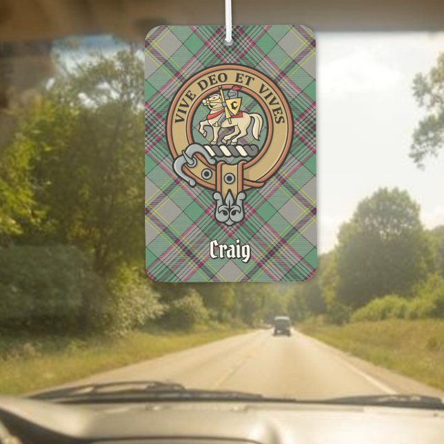Désodorisant Pour Voiture Clan Craig Crest sur Tartan (Créateur téléchargé)