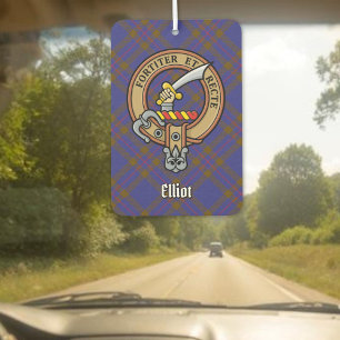 Désodorisant Pour Voiture Clan Elliot Crest sur Tartan moderne