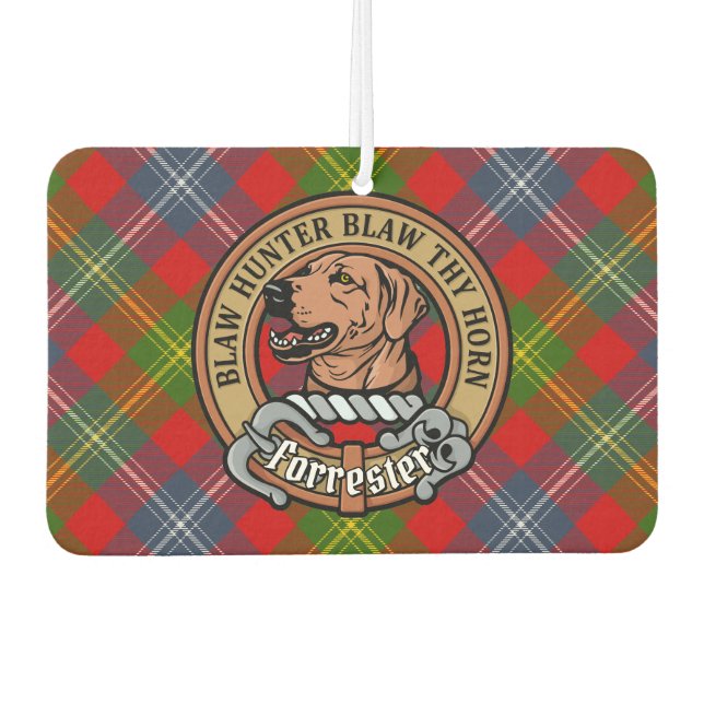 Désodorisant Pour Voiture Clan Forrester Crest sur Tartan (Devant)