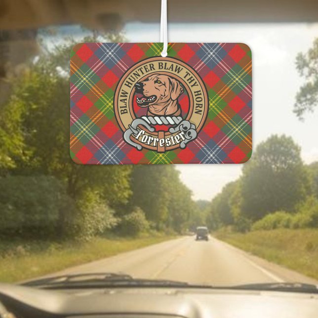 Désodorisant Pour Voiture Clan Forrester Crest sur Tartan (Créateur téléchargé)