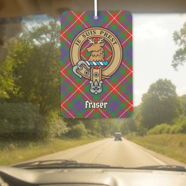 Désodorisant Pour Voiture Clan Fraser de Lovat Crest sur Tartan (Créateur téléchargé)