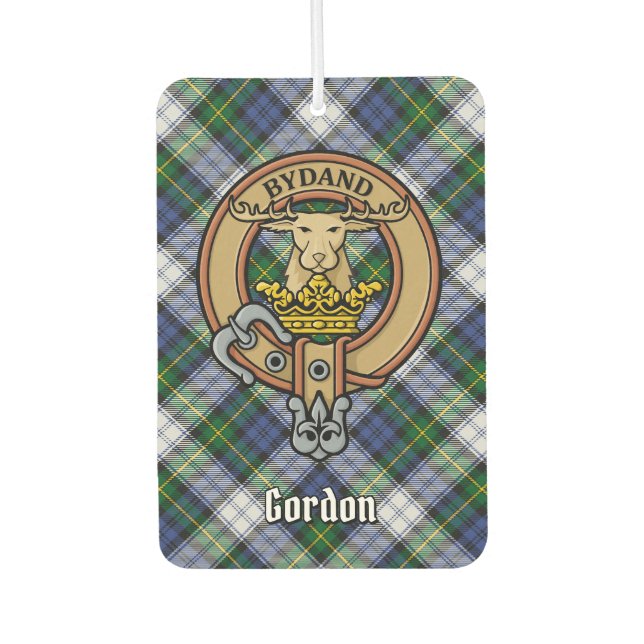 Désodorisant Pour Voiture Clan Gordon Crest sur la robe Tartan Air Freshener (Devant)
