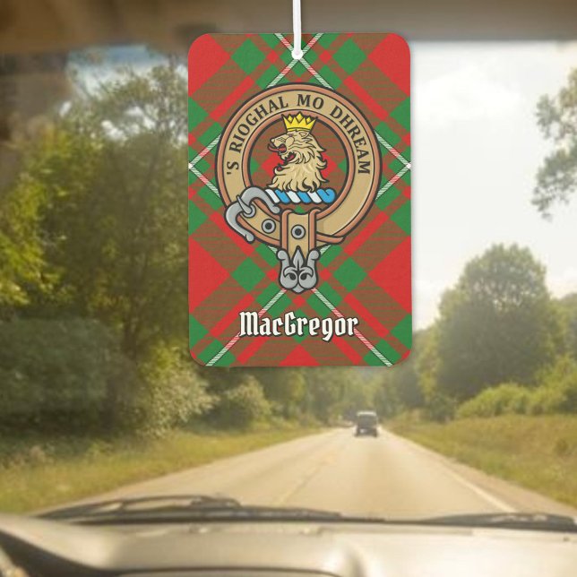 Désodorisant Pour Voiture Clan Gregor Crest sur Tartan Air Freshener (Créateur téléchargé)