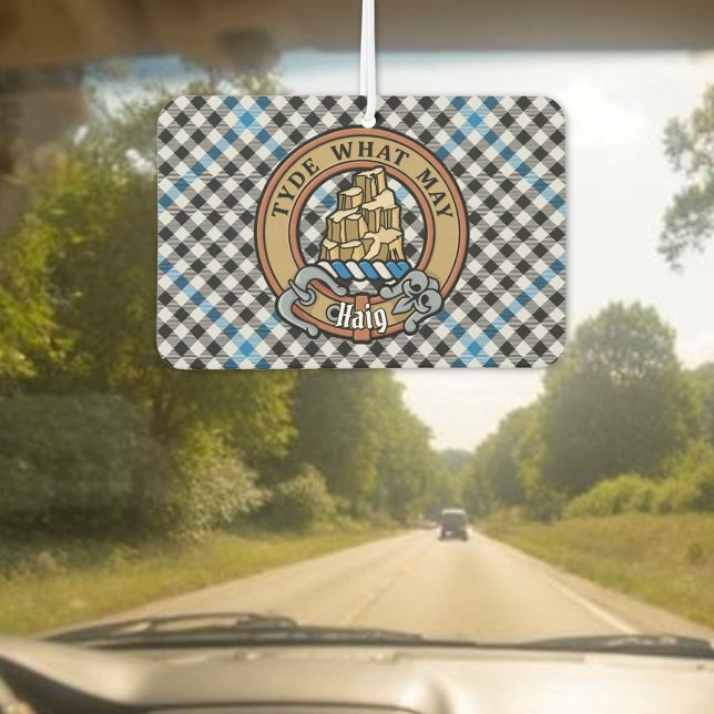 Désodorisant Pour Voiture Clan Haig Crest over Check Tartan (Créateur téléchargé)
