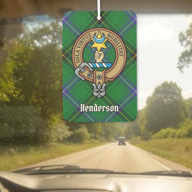 Désodorisant Pour Voiture Clan Henderson Crest sur Tartan (Créateur téléchargé)
