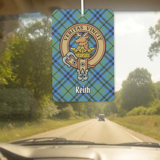 Désodorisant Pour Voiture Clan Keith Crest sur Tartan (Créateur téléchargé)