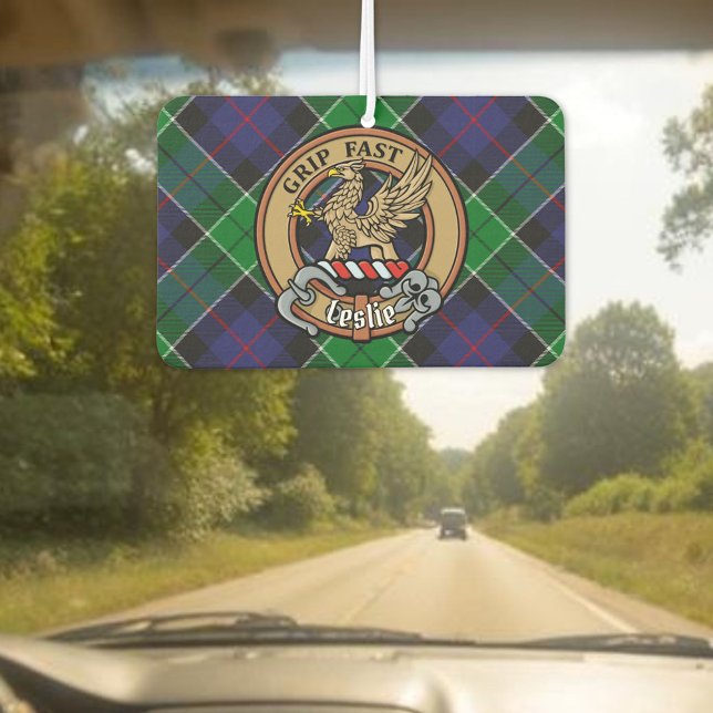 Désodorisant Pour Voiture Clan Leslie Crest sur la chasse Tartan (Créateur téléchargé)