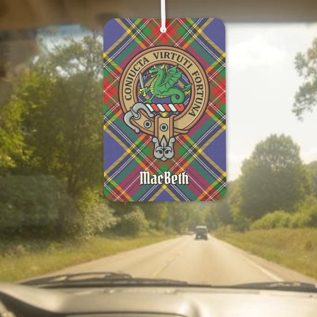 Désodorisant Pour Voiture Clan MacBeth Crest sur Tartan (Créateur téléchargé)