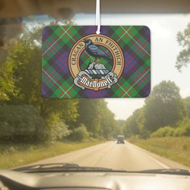 Désodorisant Pour Voiture Clan MacDonell of Glengarry Crest over Tartan (Créateur téléchargé)
