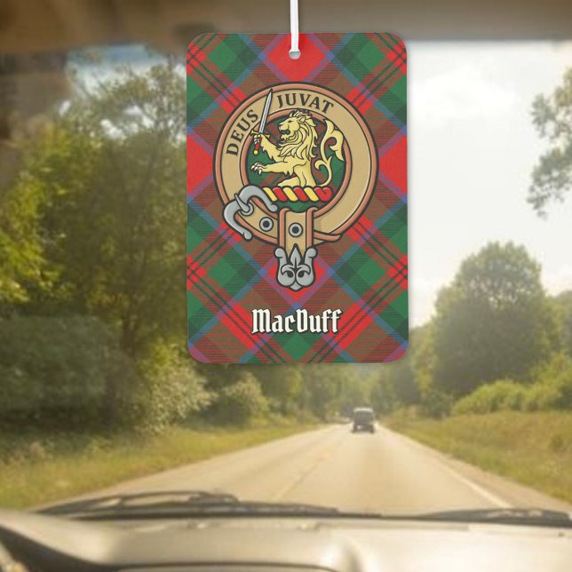 Désodorisant Pour Voiture Clan MacDuff Crest sur Tartan (Créateur téléchargé)