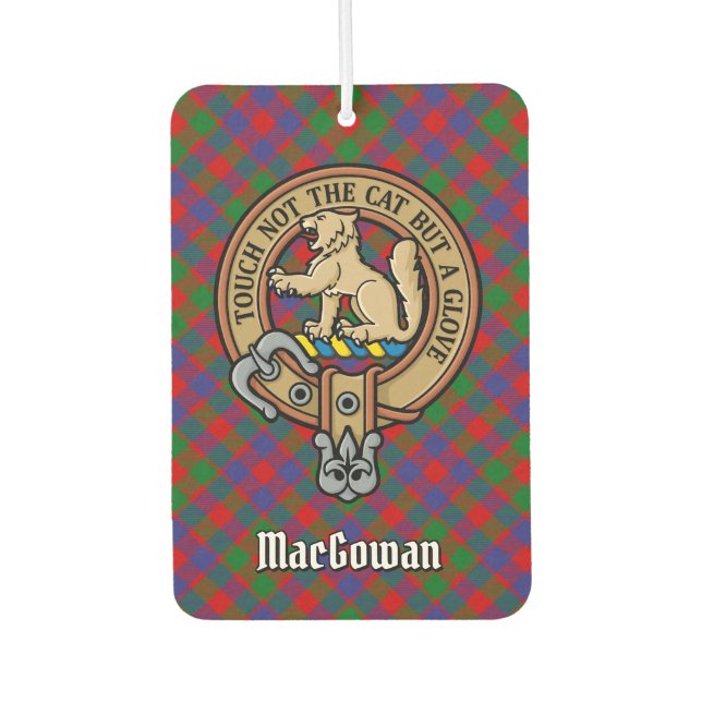 Désodorisant Pour Voiture Clan MacGowan Crest sur Tartan (Devant)