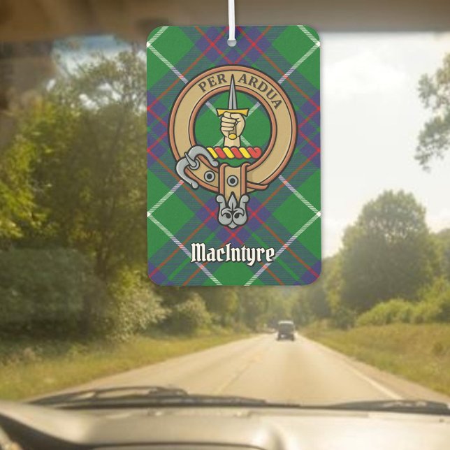 Désodorisant Pour Voiture Clan MacIntyre Crest sur la chasse Tartan (Créateur téléchargé)