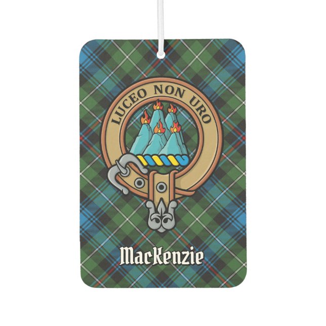Désodorisant Pour Voiture Clan MacKenzie Crest sur Tartan (Devant)