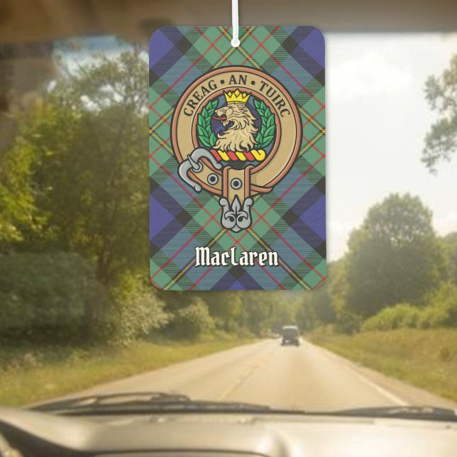 Désodorisant Pour Voiture Clan MacLaren Crest sur Tartan (Créateur téléchargé)