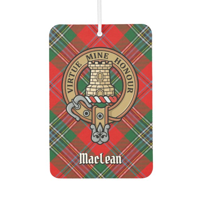 Désodorisant Pour Voiture Clan MacLean Crest sur Tartan (Devant)