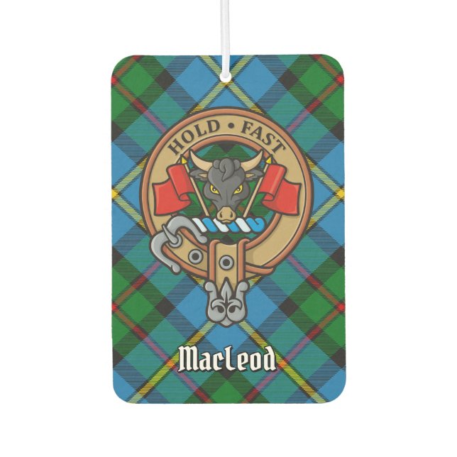Désodorisant Pour Voiture Clan MacLeod Crest sur la chasse Tartan (Devant)