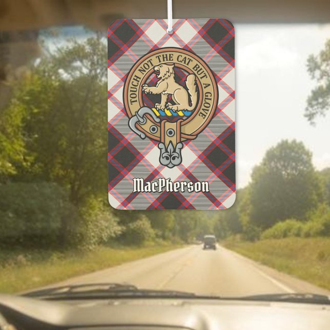 Désodorisant Pour Voiture Clan MacPherson Crest sur la chasse Tartan (Créateur téléchargé)