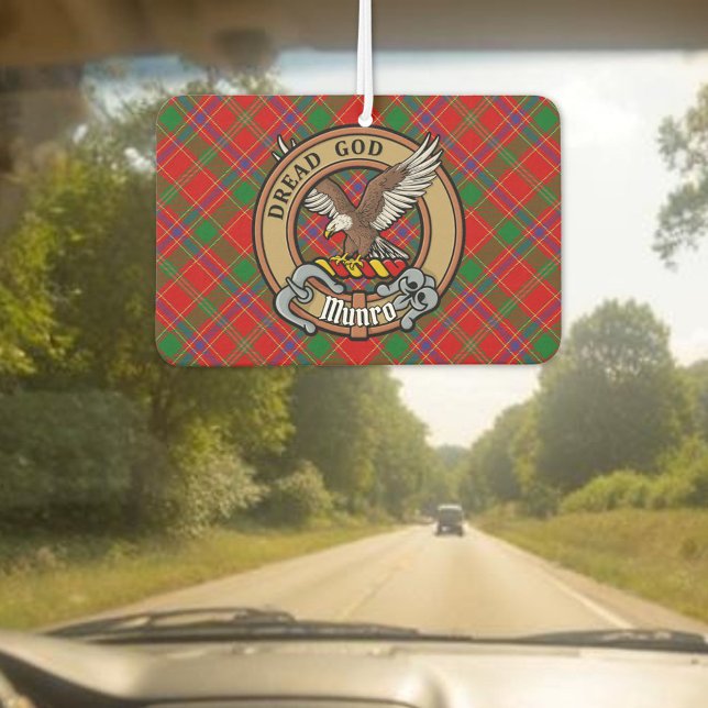 Désodorisant Pour Voiture Clan Munro Crest over Tartan (Créateur téléchargé)